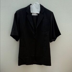 Christopher Esber Black Short Sleeve Blazer Wool Tailored Minimal Size 6